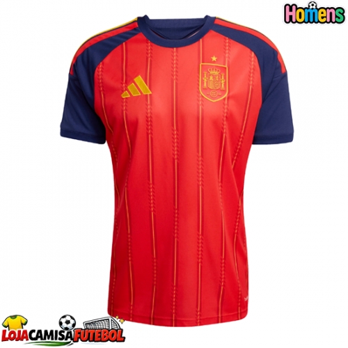 Camisa de Futebol Espanha Equipamento Principal Mundo 2026 Manga Curta